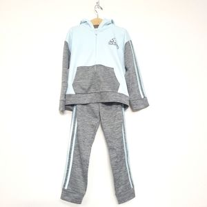NWT ADIDAS girls blue/ grey Track suit size 6